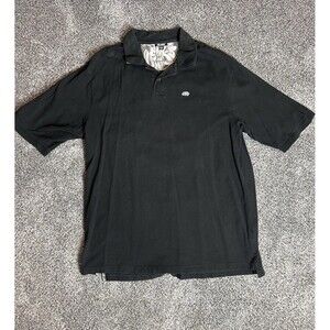 Ecko Unitd Vintage Polo Buttons Plain Black Logo T Shirt Men's Size XL